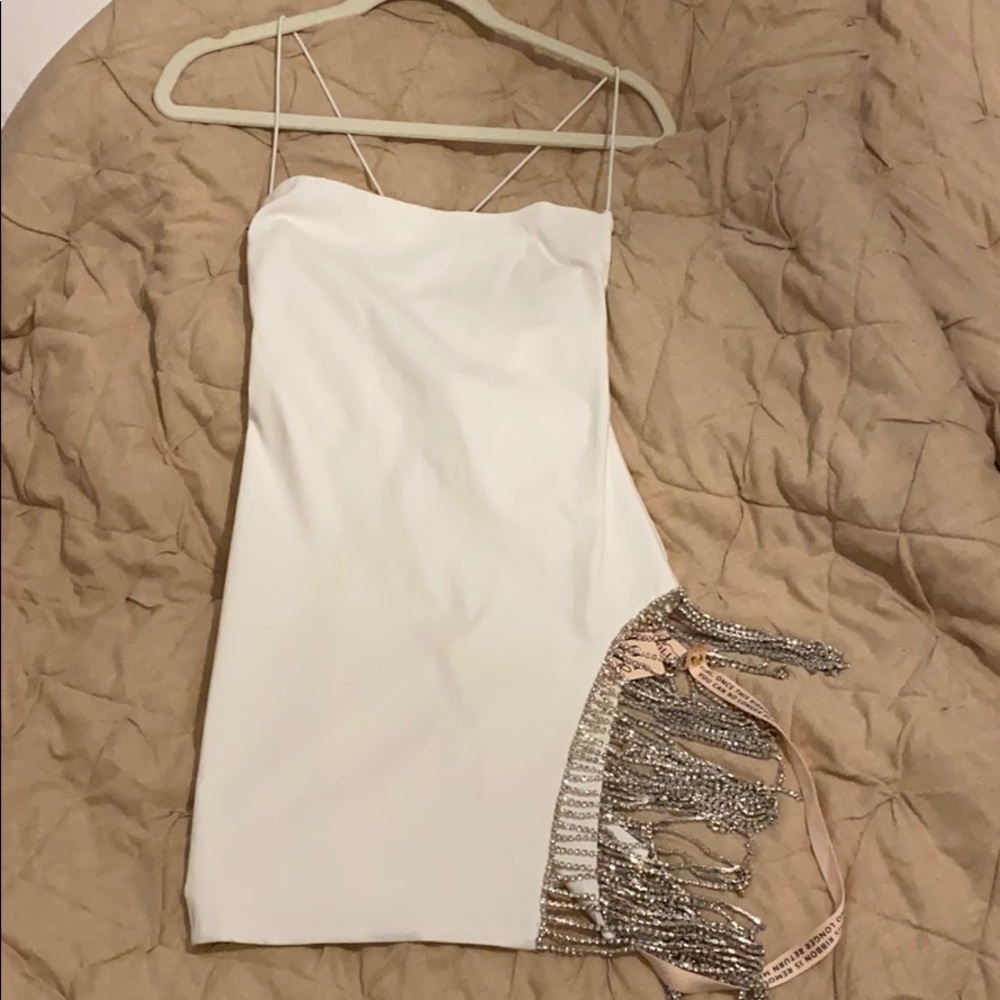 Oh Polly White Embellished Dress in Size 6UK 2US